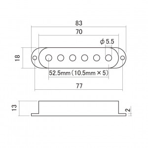 Καπάκι Μαγνήτη Single Coil Hosco OD-ST-CI 52,5mm Κρεμ 1τμχ