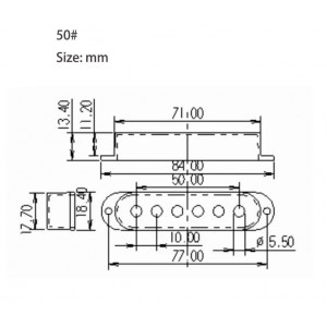 Καπάκι Μαγνήτη Single Coil Dizzy Tunes PC01-WH 50mm Λευκό 1τμχ