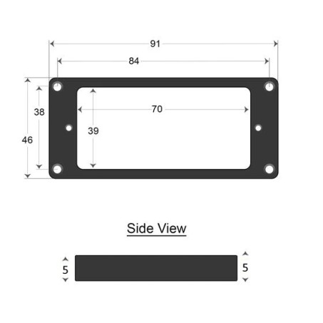 Pickup Ring Flat Bottom 5x5mm PR006 Μαύρο