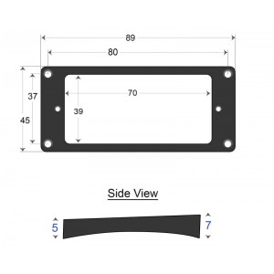Pickup Ring Curved Bottom 5x7mm PR009 Μαύρο