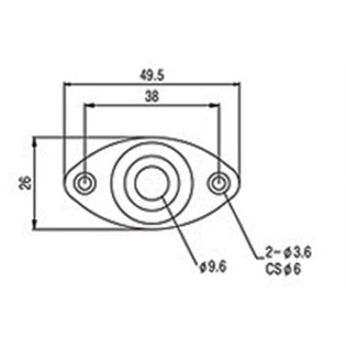 Jack Plate για Ηλεκτρική Κιθάρα Samwoo HJ002 CR