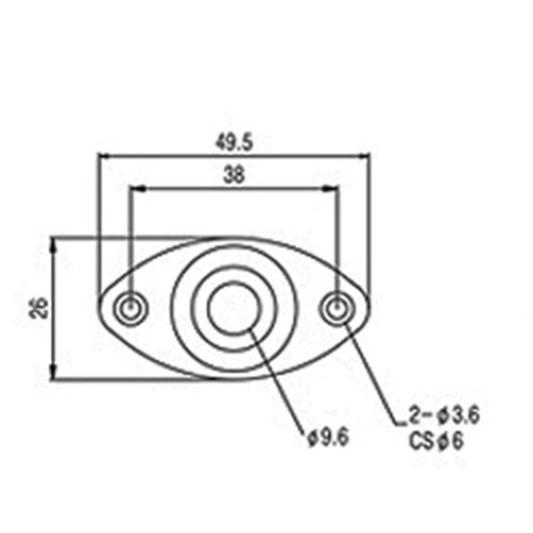 Jack Plate για Ηλεκτρική Κιθάρα Samwoo HJ002 BK