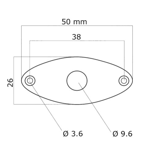 Jack Plate Οβάλ για Ηλεκτρική Κιθάρα Samwoo HJ003 CR