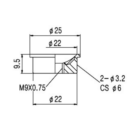 Jack Plate Στρογγυλό Βιδωτό για Ηλεκτρική Κιθάρα τύπου Telecaster Samwoo HJ010 CR