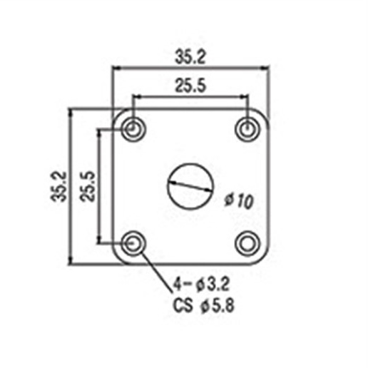 Jack Plate Τετράγωνο για Ηλεκτρική Κιθάρα Samwoo HJ015 GD