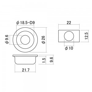 Jack Plate Στρογγυλό για Ηλεκτρική Κιθάρα τύπου Telecaster Hosco HK-15C
