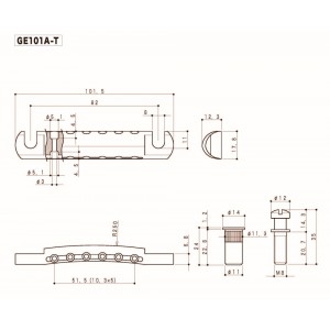 Gotoh GE101A-T Gold Χορδιέρα Ηλεκτρικής Κιθάρας τύπου Les Paul Gotoh GE101A-T Gold Χορδιέρα Ηλεκτρικής Κιθάρας τύπου Les Paul