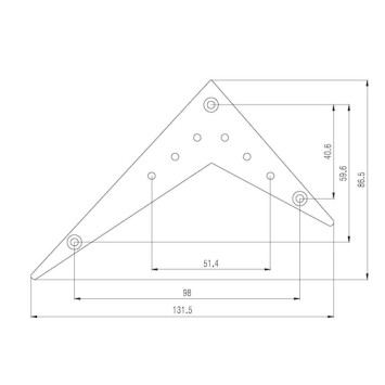 Χορδιέρα Ηλεκτρικής Κιθάρας τύπου V (ασύμμετρη) Samwoo TA002 CR Chrome